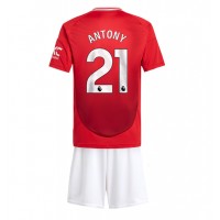 Camiseta Manchester United Antony #21 Primera Equipación Replica 2024-25 para niños mangas cortas (+ Pantalones cortos)